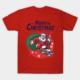 santa claus riding skateboard T-Shirt